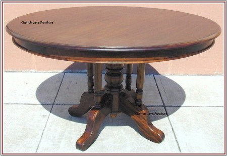 Code: WLL 145-M Name: Round Table Size: Dia=110 x H=75 cm Wood: Solid Mahogany wood.﻿